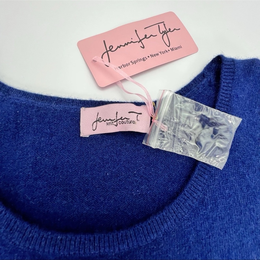 Jennifer Tyler 100% Cashmere Knit Tank Top Women’s XS Couture Navy Blue NWT - Picture 4 of 14